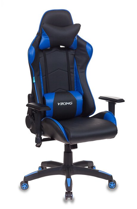 Кресло игровое CH-778/BL+BLUE две подушки черный/синий искусственная кожа остаток