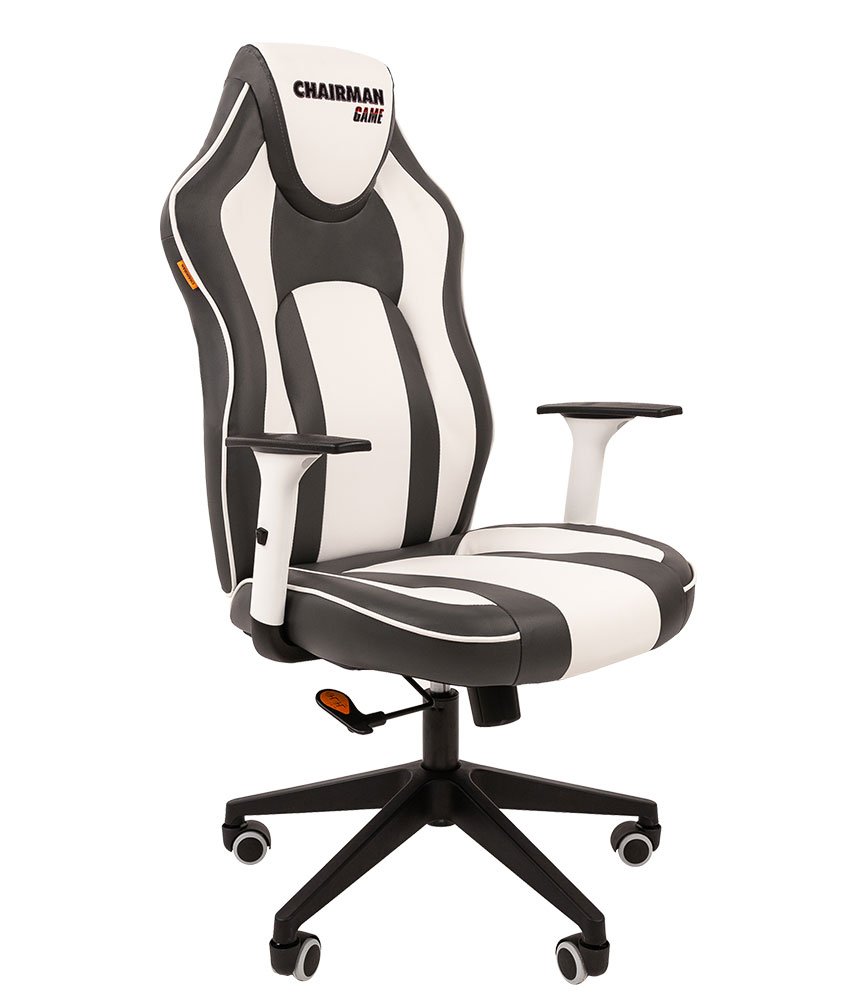 Кресло игровое GAME 23 (экокожа) (серый/белый) остаток