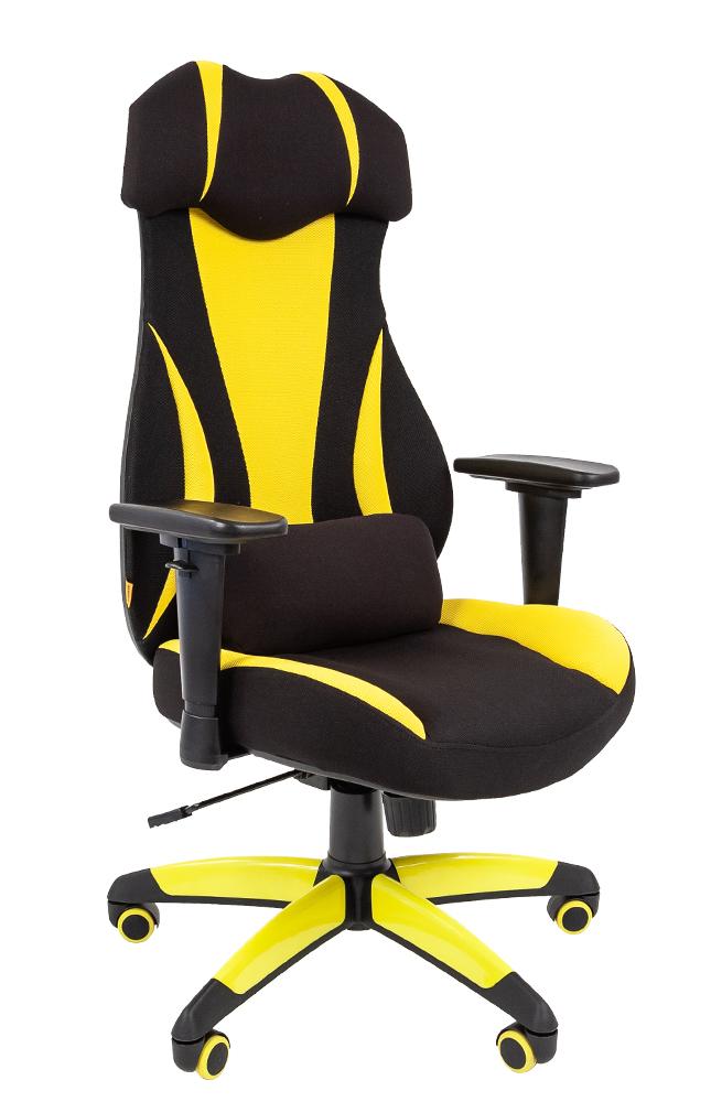 Кресло игровое GAME 14 (ткань TW) (черный/желтый) остаток